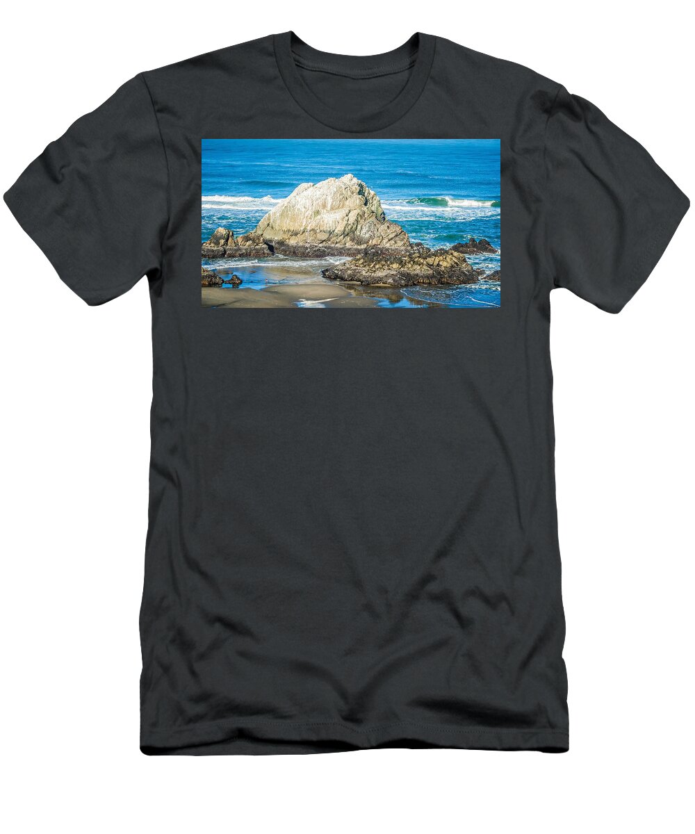 City T-Shirt featuring the photograph Soberanes And Cliffs On Pacific Ocean Coast California #6 by Alex Grichenko
