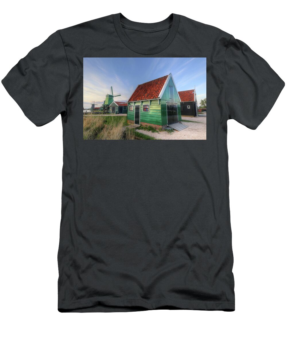 Zaanse Schans Windmills Holland Netherlands T-Shirt featuring the photograph Zaanse Schans Windmills Holland Netherlands #6 by Paul James Bannerman