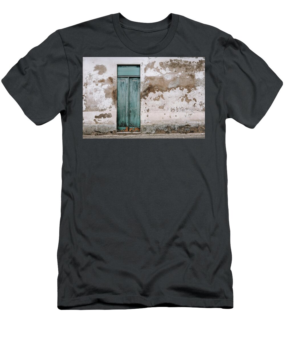 Weathered Door T-Shirt featuring the photograph Door With No Number #7 by Marco Oliveira