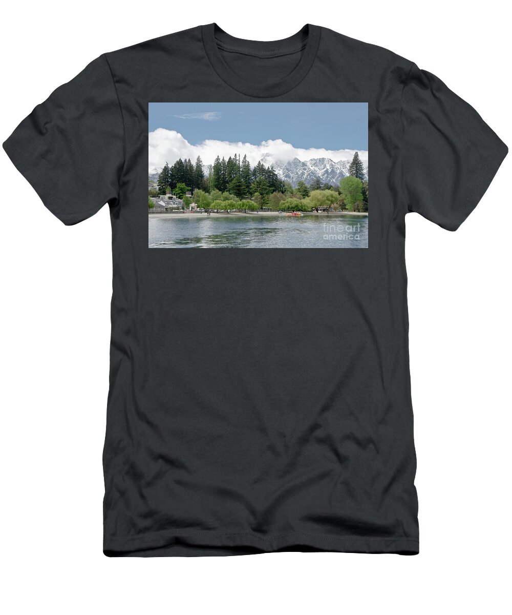 Queenstown T-Shirt featuring the photograph Queenstown New Zealand. Remarkable ranges and lake Wakatipu. #9 by Yurix Sardinelly