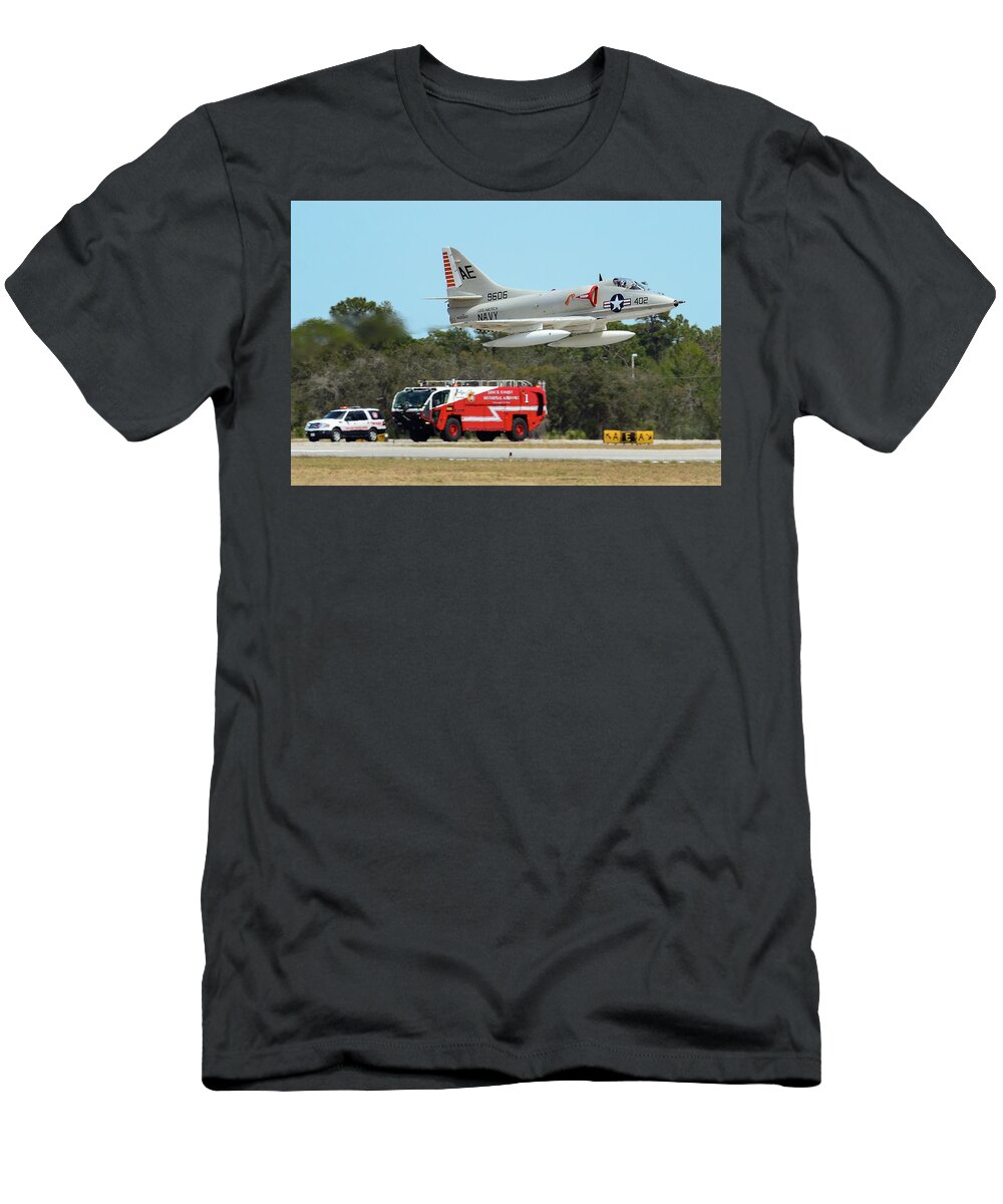  T-Shirt featuring the photograph A-4 / Firetruck by David Hart