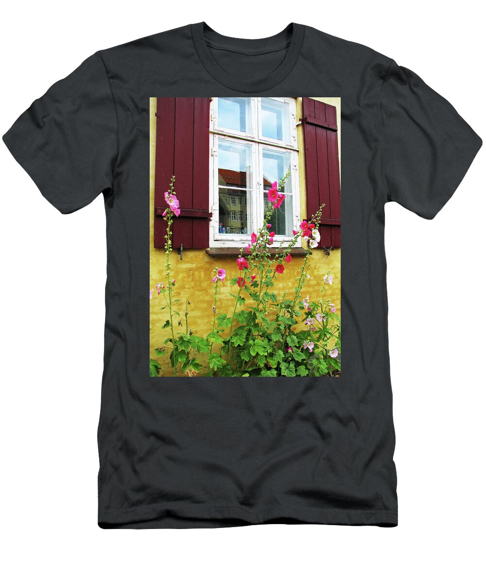 Window T-Shirt featuring the photograph A Cheerful Window by Ted Keller