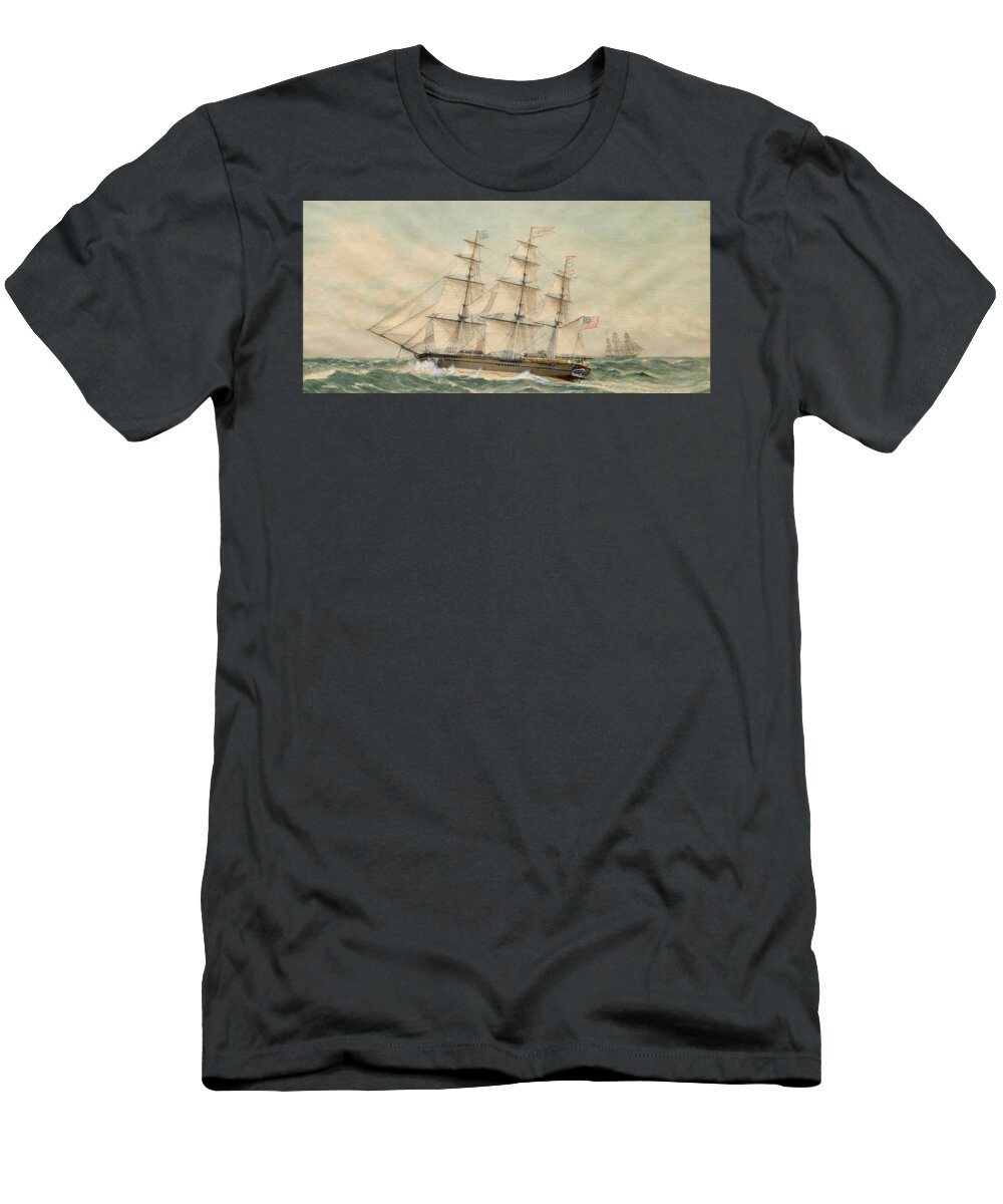 Frederic Schiller Cozzens (american T-Shirt featuring the painting A clipper ship entering New York by MotionAge Designs