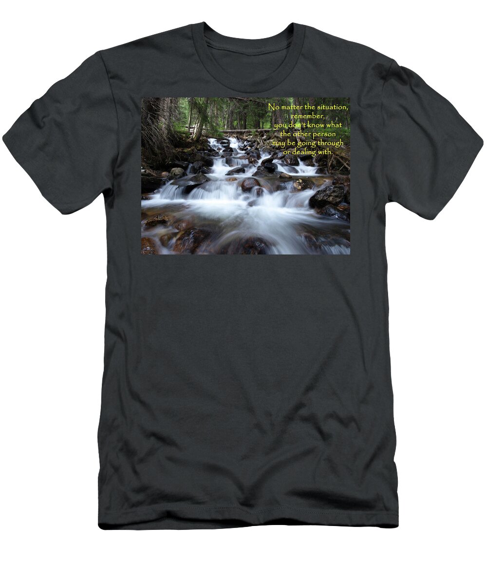 Nature T-Shirt featuring the photograph A Mountain Stream Situation by DeeLon Merritt