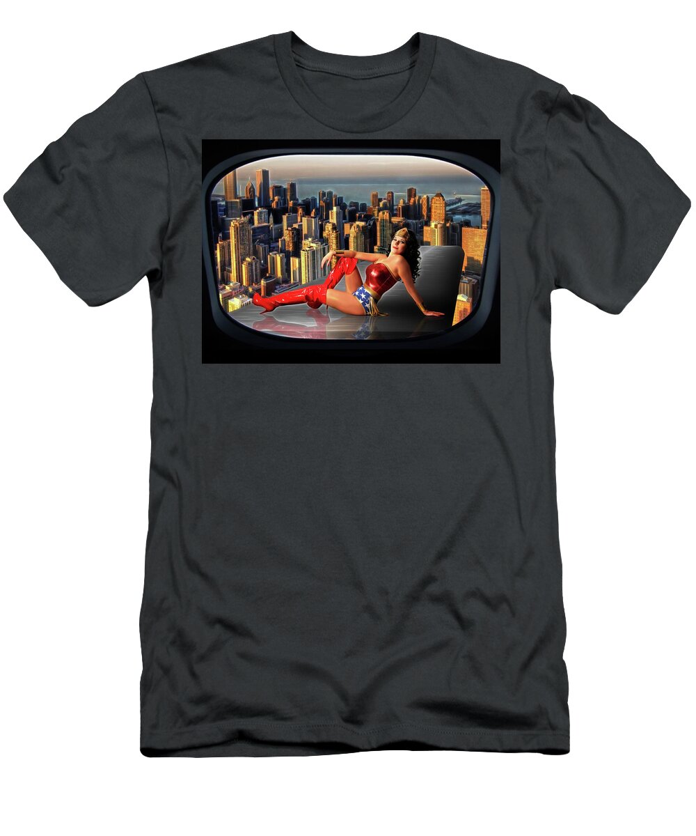 Wonder T-Shirt featuring the photograph A Seat With A View by Jon Volden
