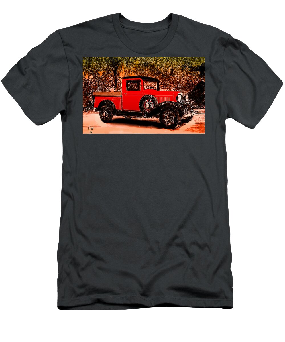 Old Trucks T-Shirt featuring the digital art A Southern Ford by J Griff Griffin