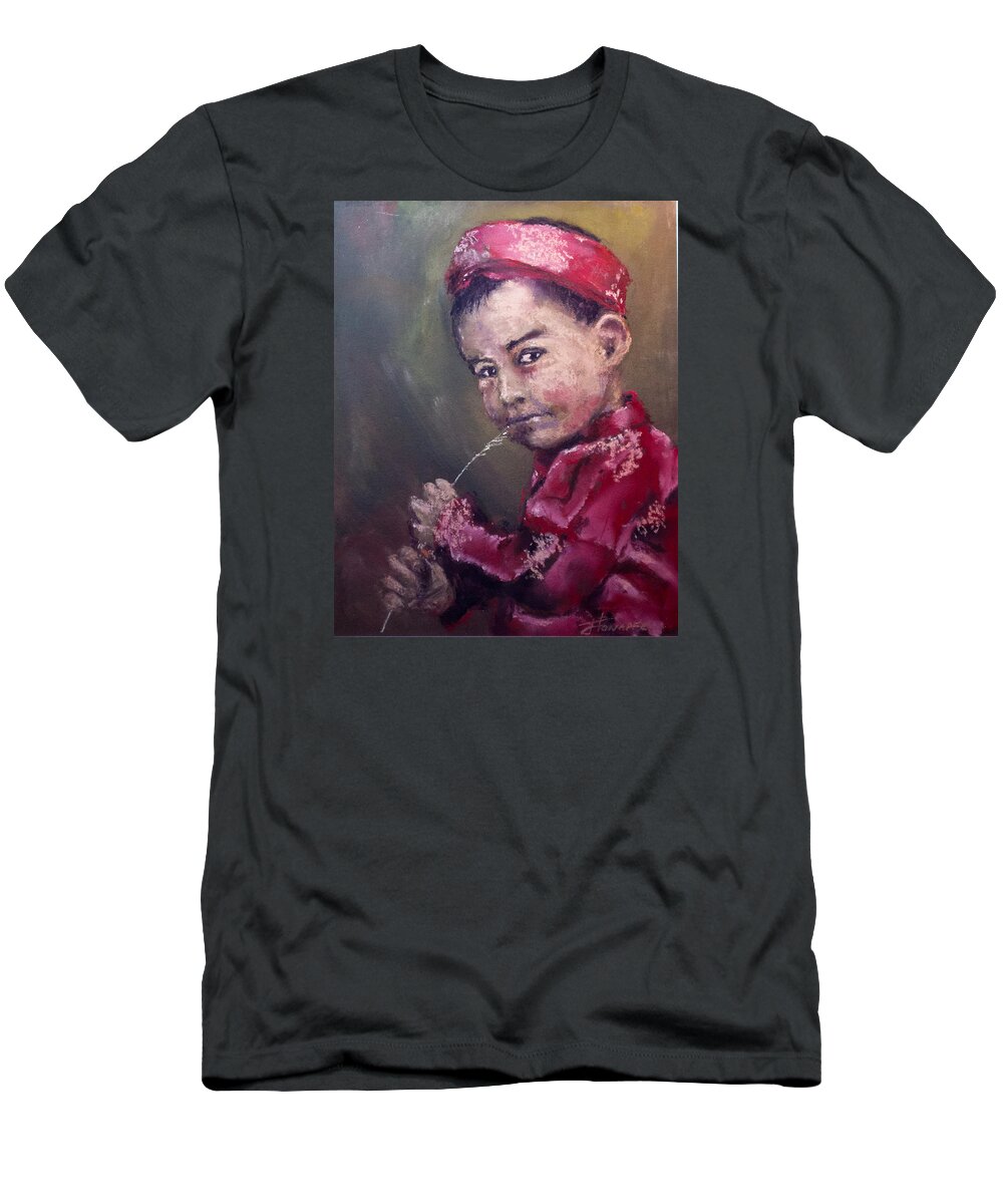 Vietnamese T-Shirt featuring the pastel A Taste Of Royalty by Jim Fronapfel