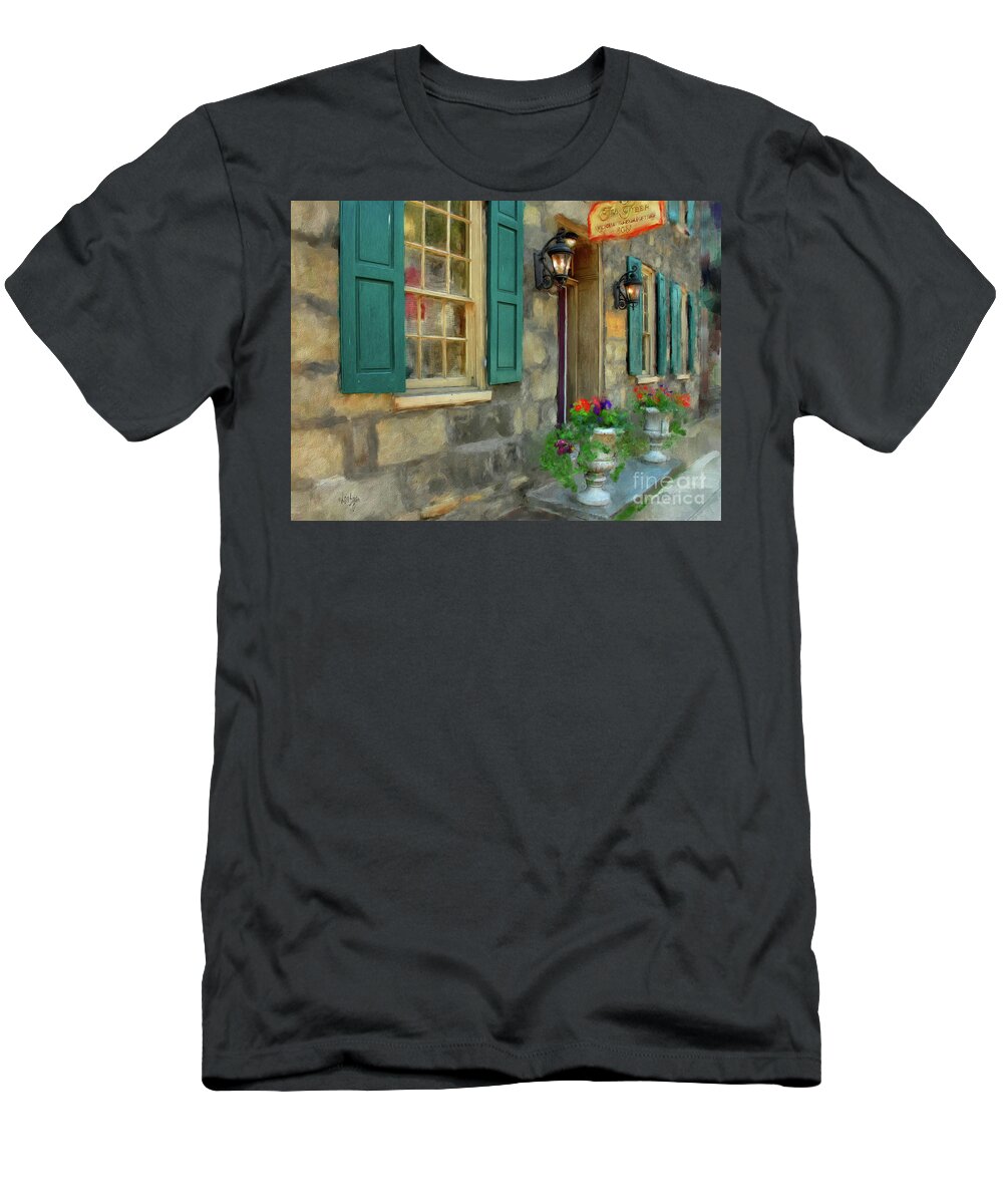 Architecture T-Shirt featuring the digital art A Victorian Tea Room by Lois Bryan