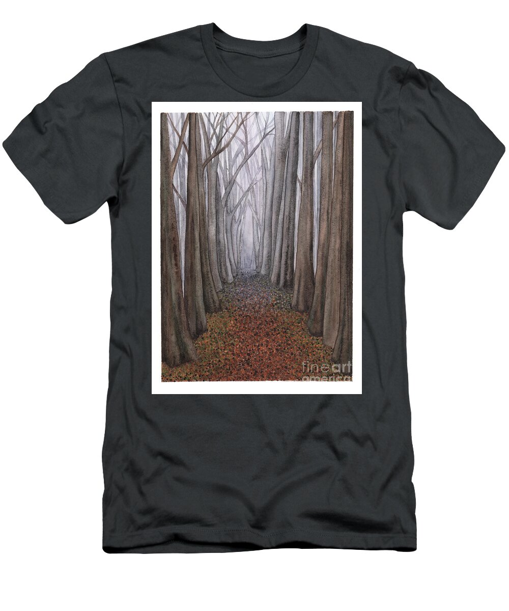 Forest T-Shirt featuring the painting A Walk in the Woods by Hilda Wagner