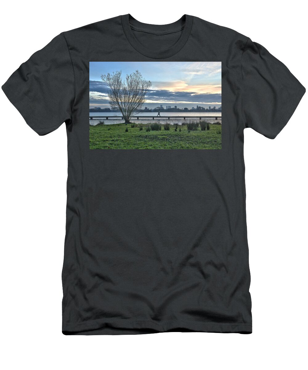 Lake T-Shirt featuring the photograph A Walk Through The Lake by Frans Blok