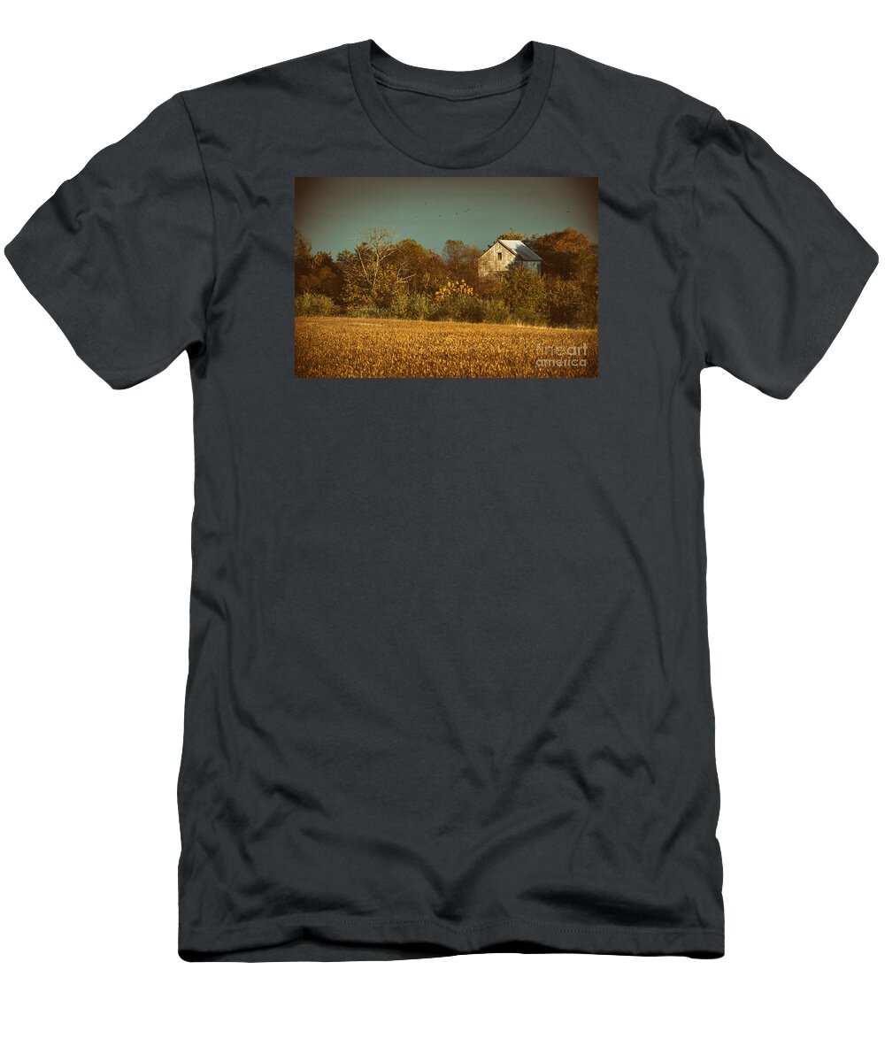 Rural T-Shirt featuring the photograph Abandoned Barn Colorized by PIPA Fine Art - Simply Solid