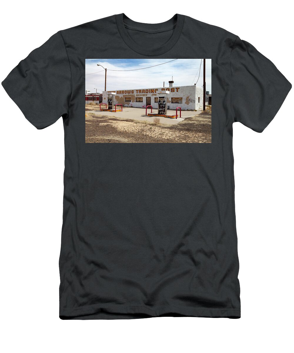 Route 66 T-Shirt featuring the photograph Abandoned Twin Arrows Trading Post on Route 66 by Rick Pisio