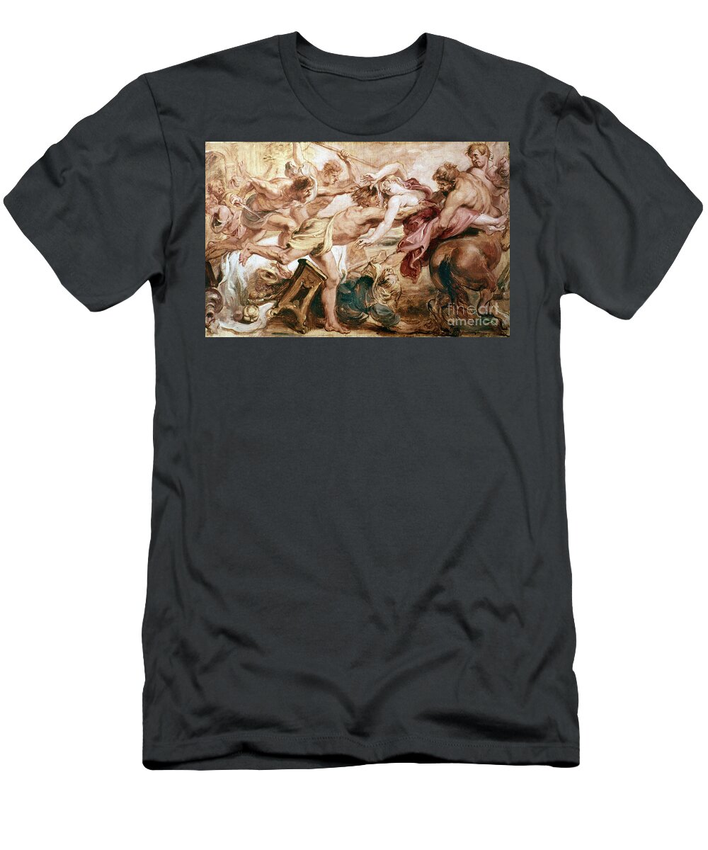 Abduction T-Shirt featuring the painting Abduction Of Hippodamia by Granger