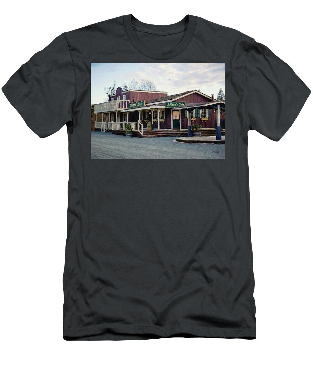 Abigails Cafe T-Shirt featuring the painting Abigail's Cafe - Hope Valley Art by Jordan Blackstone