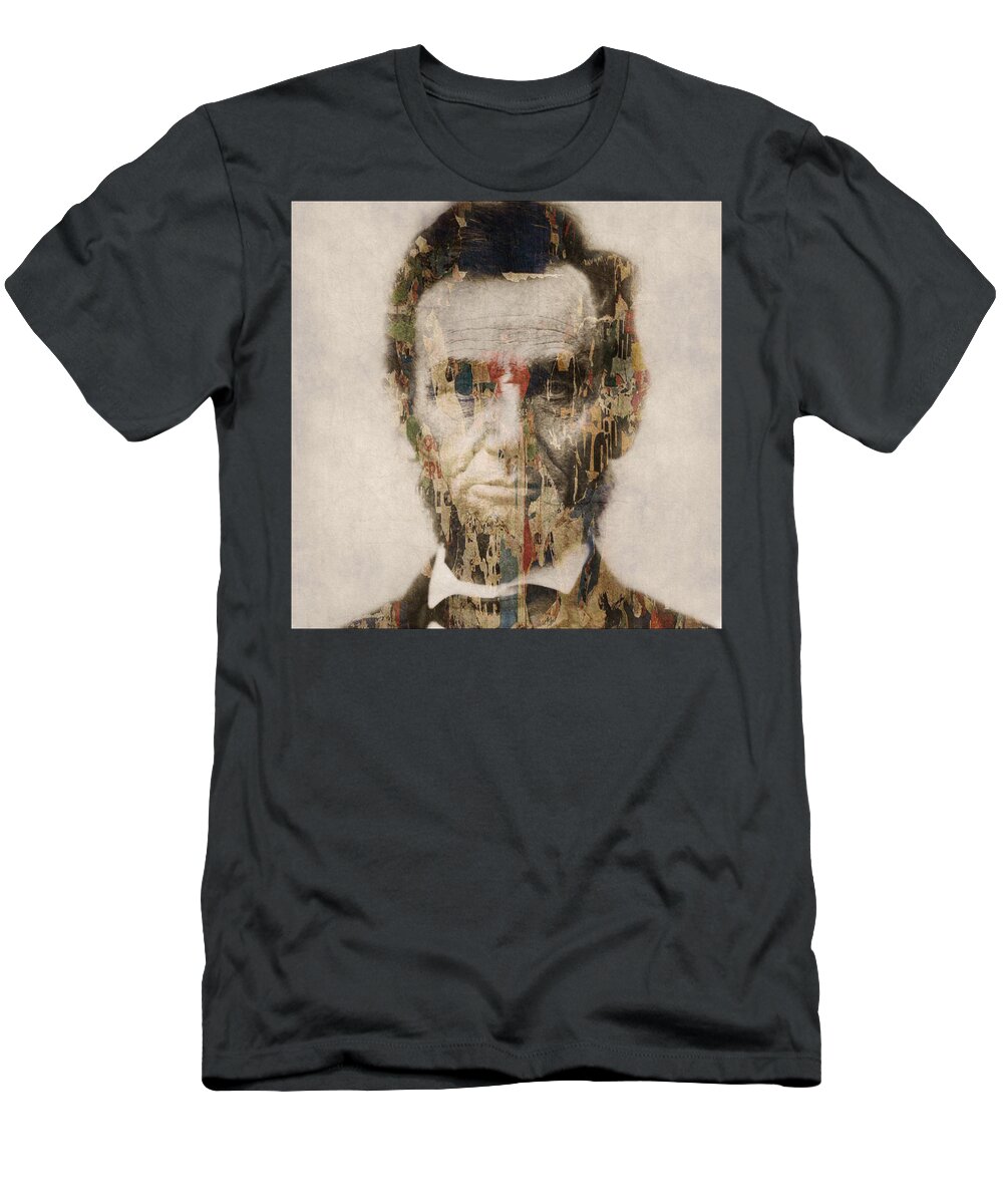 Abraham Lincoln T-Shirt featuring the mixed media Abraham Lincoln by Paul Lovering