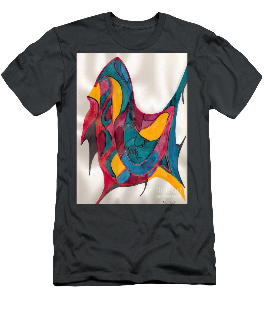 Abstract T-Shirt featuring the mixed media Abstract Art 101 by Mary Mikawoz