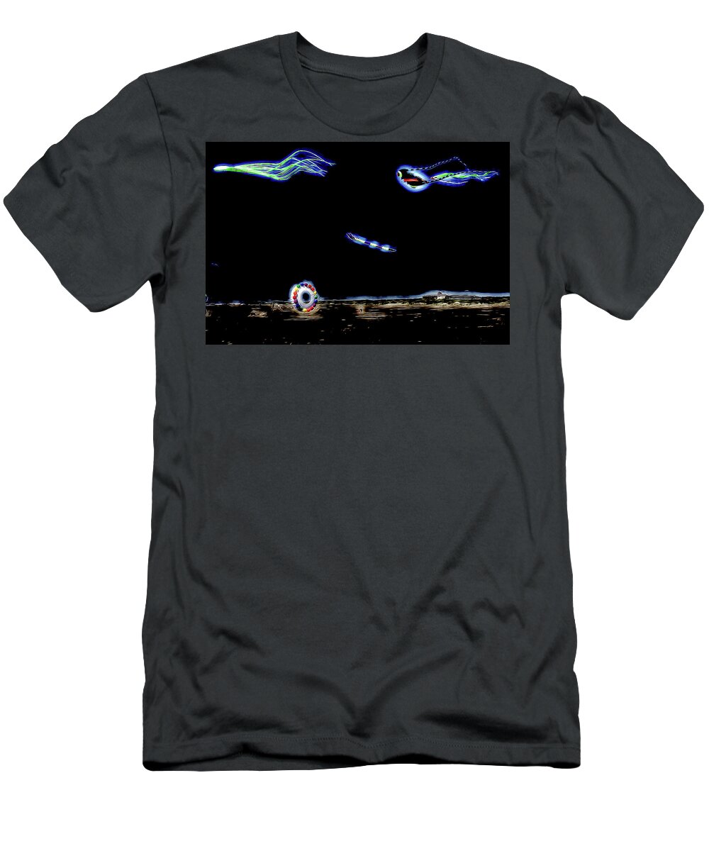 Beach T-Shirt featuring the photograph Abstract Kites by Cathy Anderson