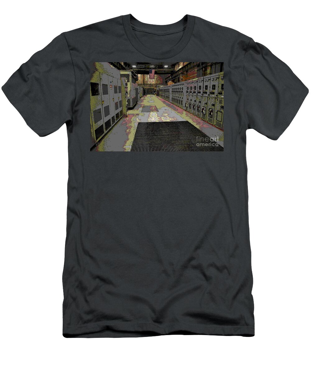 M42 T-Shirt featuring the photograph Abstract - Solid State Rectifiers in M42 by Jacqueline M Lewis