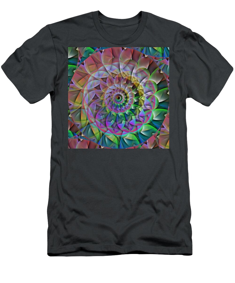 James Smullins T-Shirt featuring the digital art Abstract pastel spiral by James Smullins