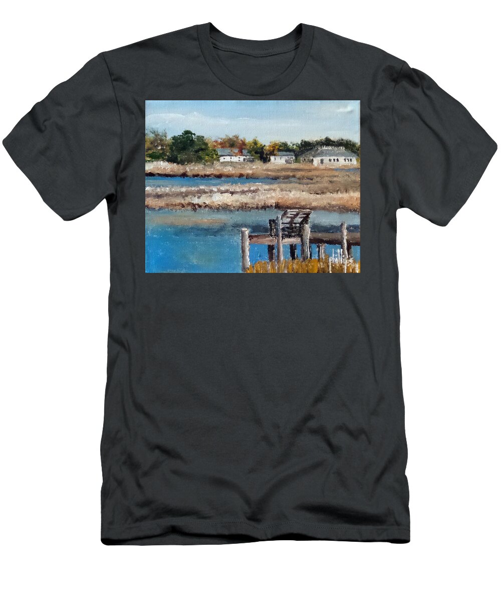  T-Shirt featuring the painting Across the White Oak by Jim Phillips