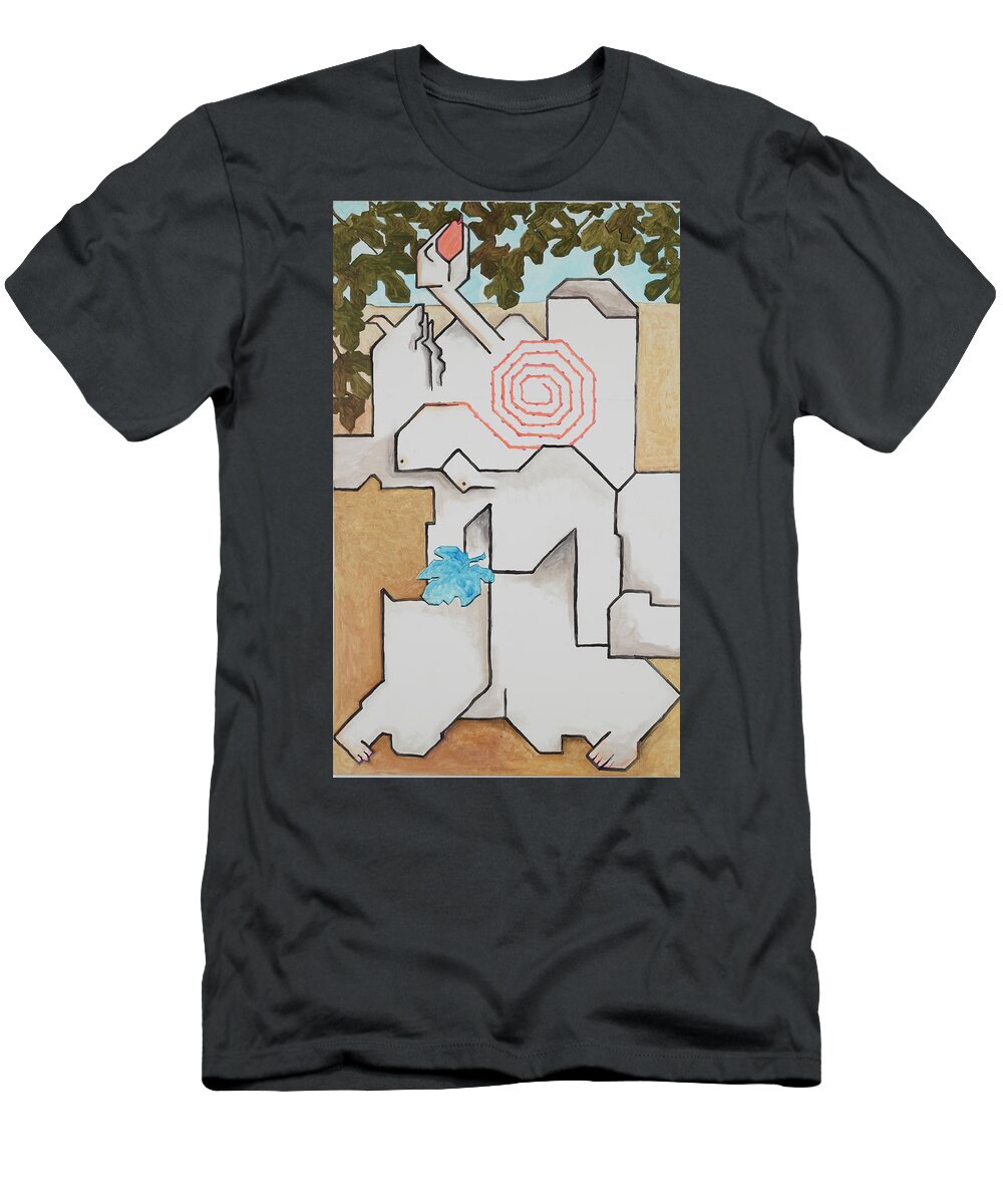 Abstract T-Shirt featuring the painting Adam and Eve by Willy Wiedmann