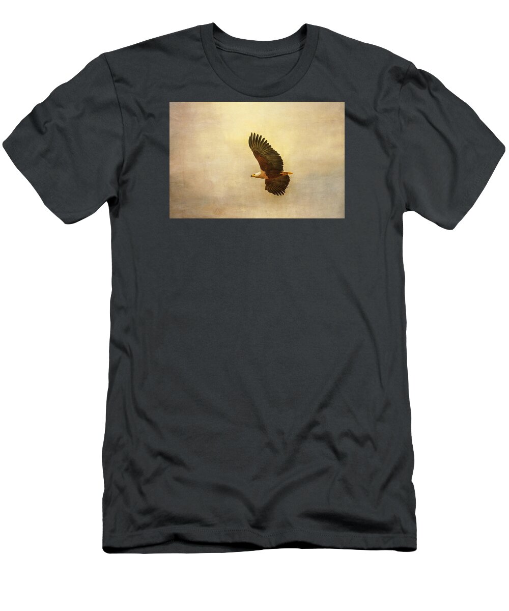 Africa. T-Shirt featuring the tapestry - textile African Fish Eagle by Kathy Adams Clark