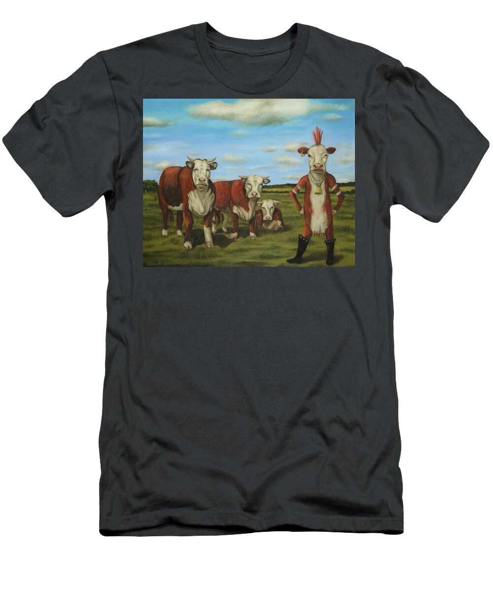 Herd T-Shirt featuring the painting Against The Herd by Leah Saulnier The Painting Maniac