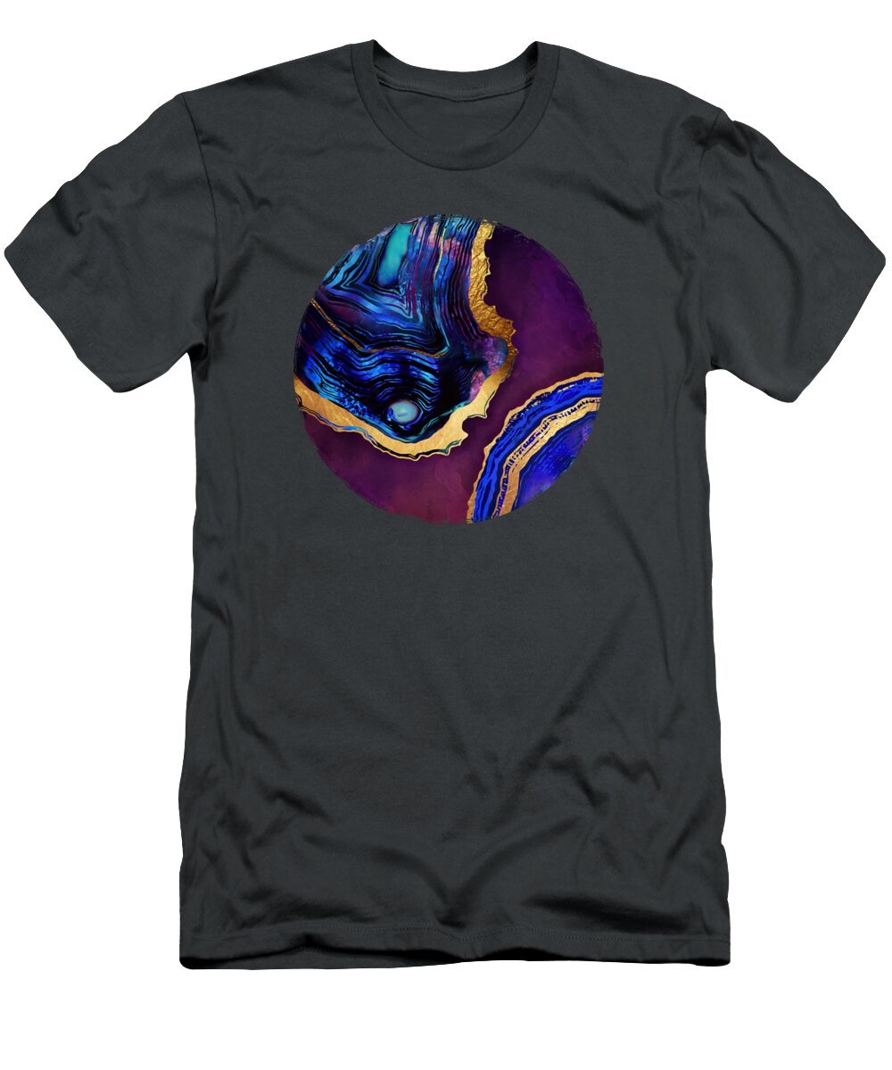 Agate T-Shirt featuring the digital art Agate Abstract by Spacefrog Designs