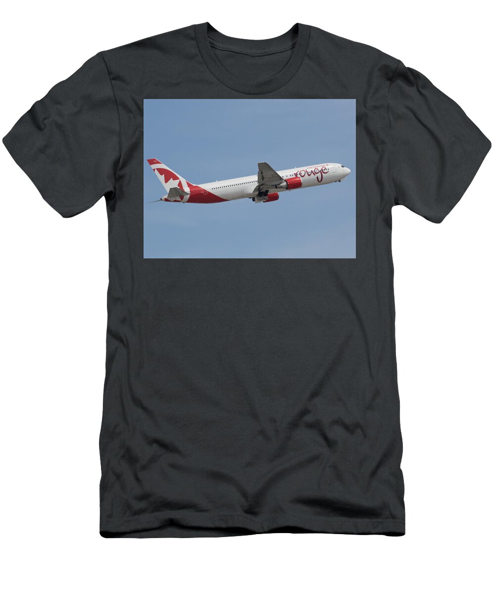 Air Canada T-Shirt featuring the photograph Air Canada Rouge by Dart Humeston