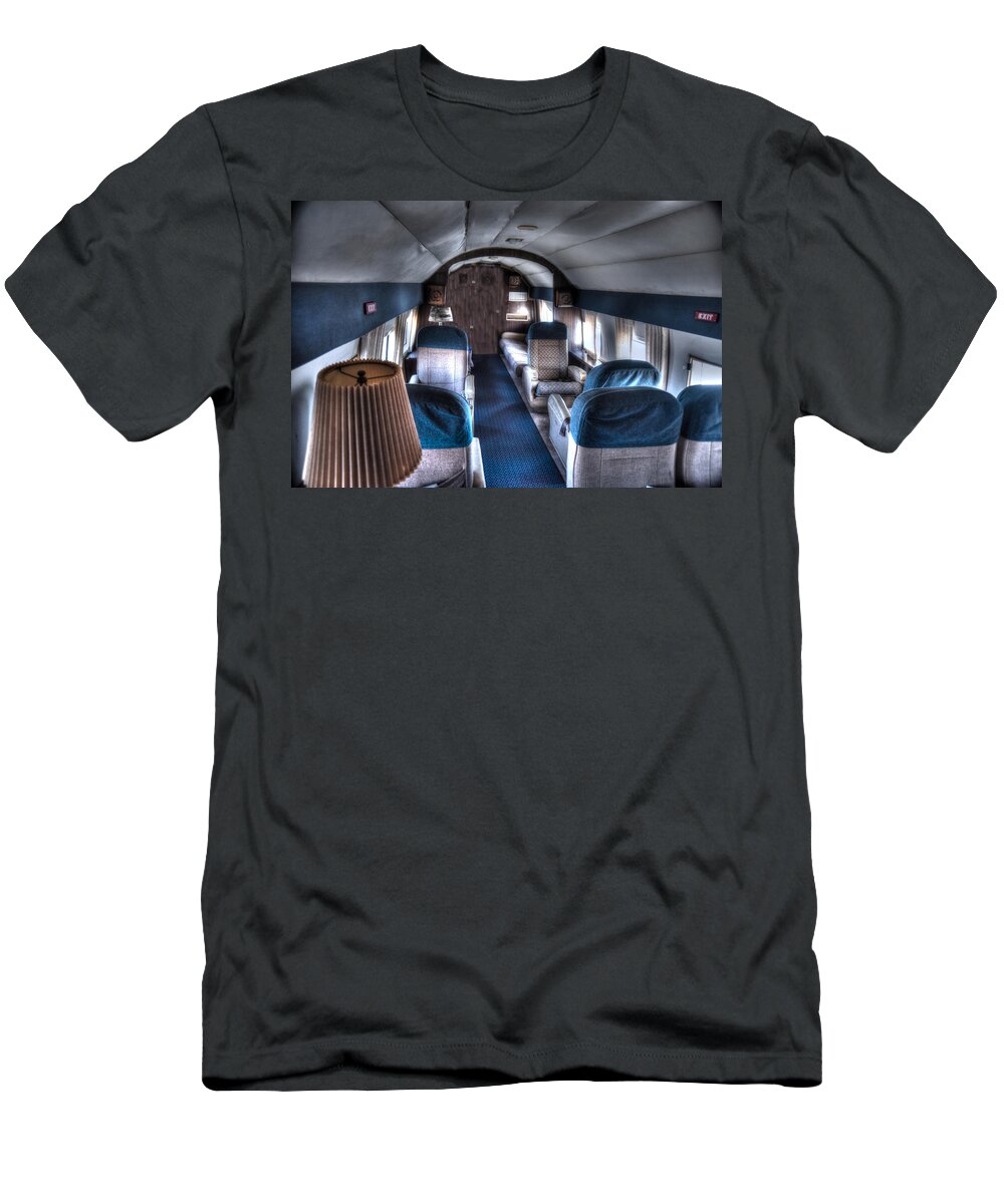 Beech Model 18 T-Shirt featuring the photograph Airplane Interior by Richard Gehlbach