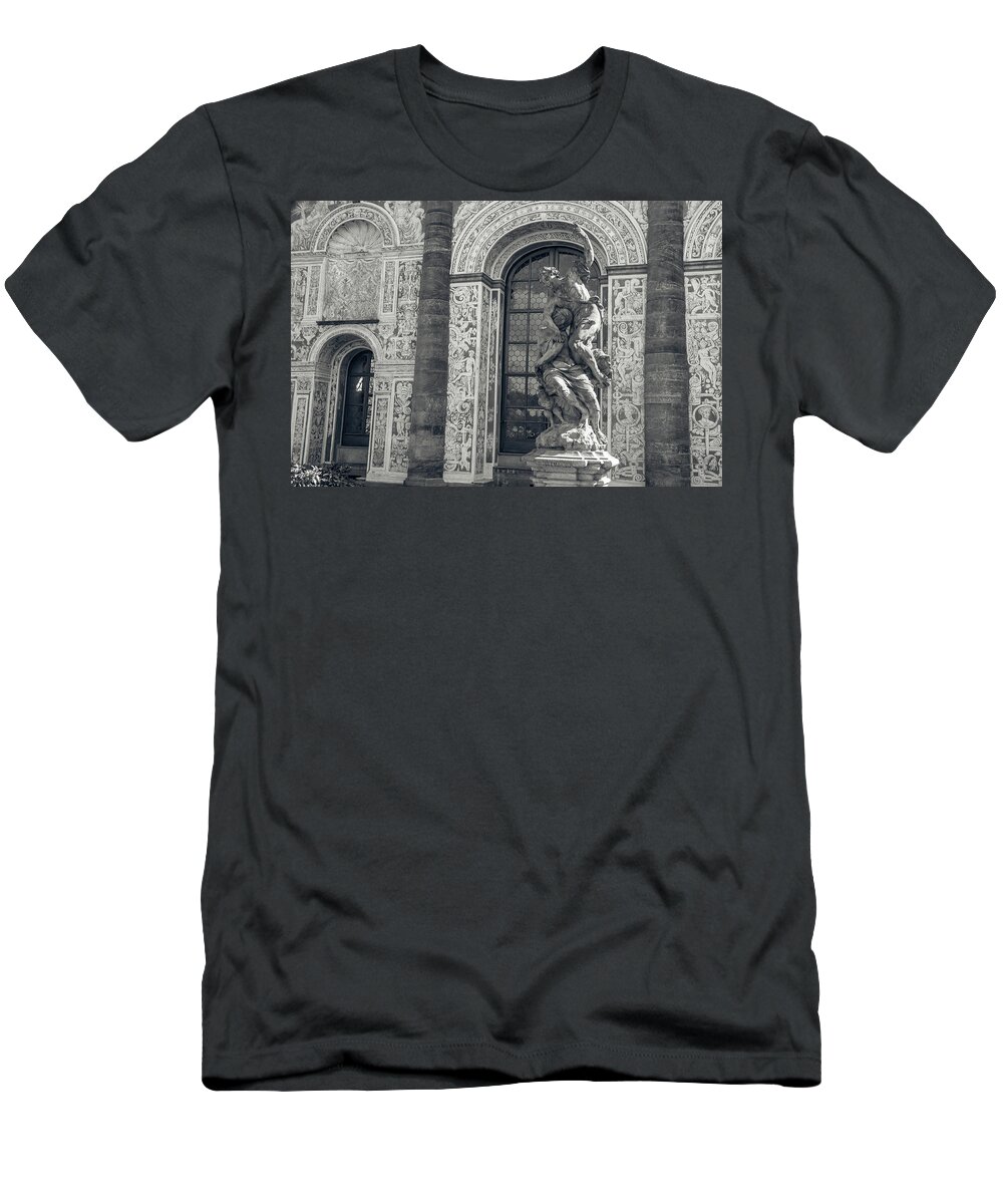 Jenny Rainbow Fine Art Photography T-Shirt featuring the photograph Allegory of The Night. Monochrome by Jenny Rainbow