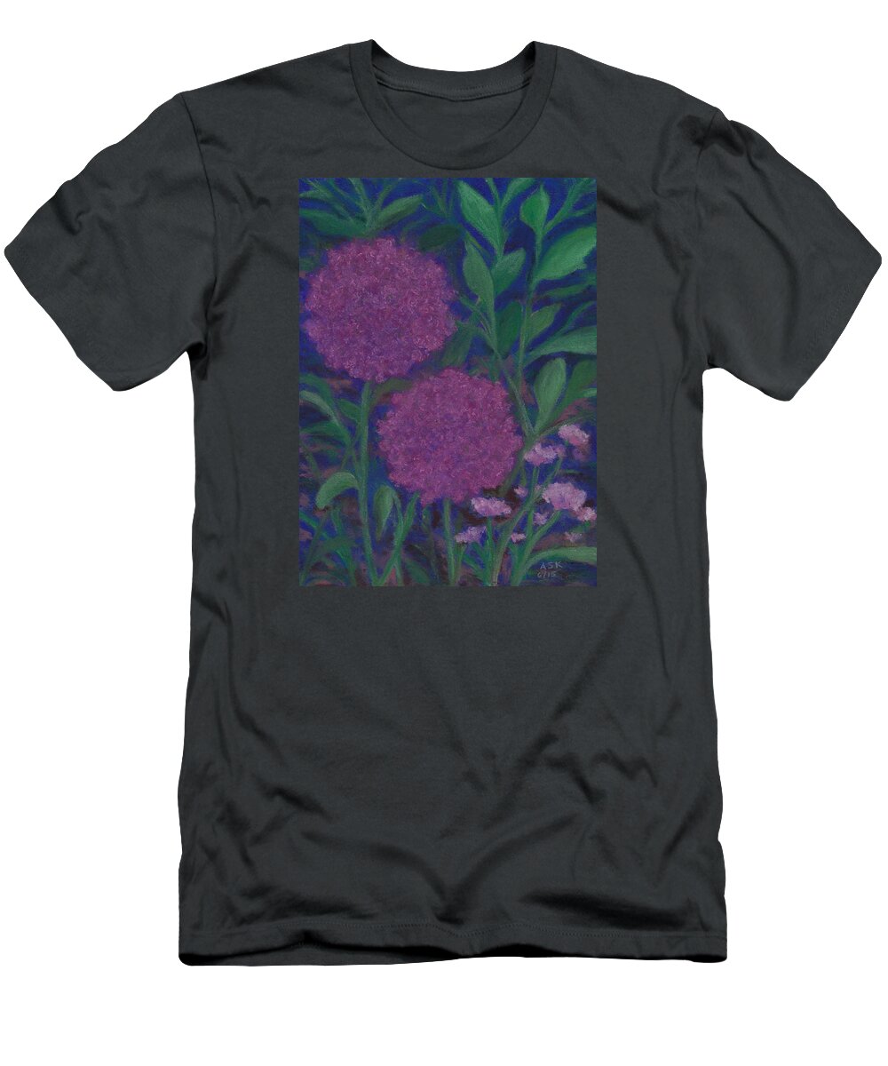 Allium T-Shirt featuring the pastel Allium and Geranium by Anne Katzeff
