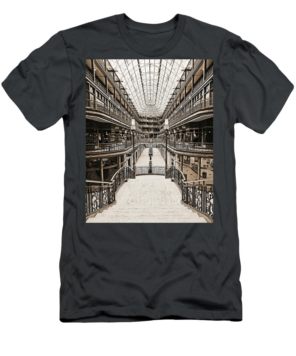 Cleveland T-Shirt featuring the digital art Almost Alone in The Arcade Antique by Gary Olsen-Hasek