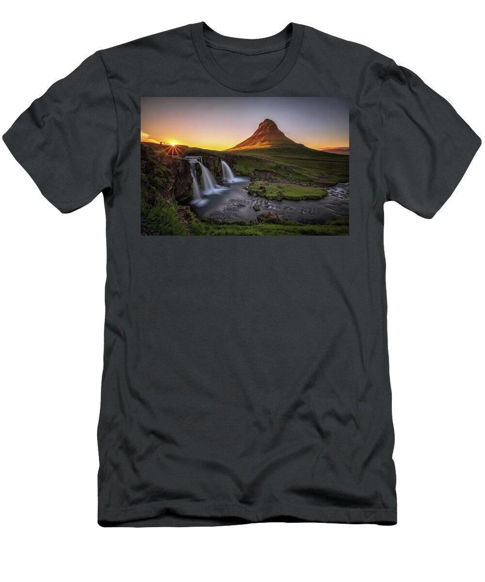 Iceland West Region T-Shirt featuring the photograph Almost Midnight by Neil Shapiro