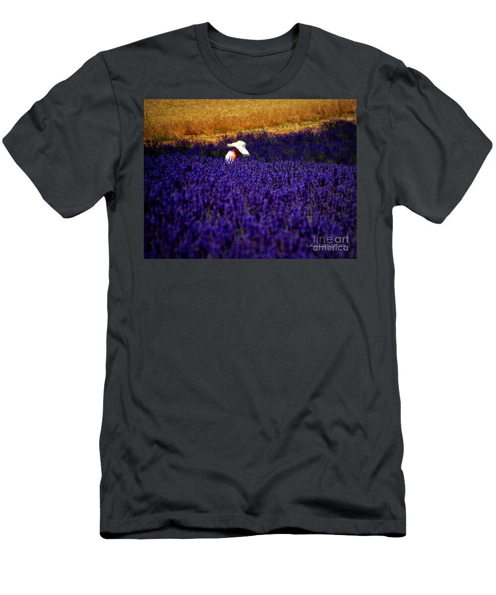 Lavender T-Shirt featuring the photograph Alone Not Lonely by Lainie Wrightson