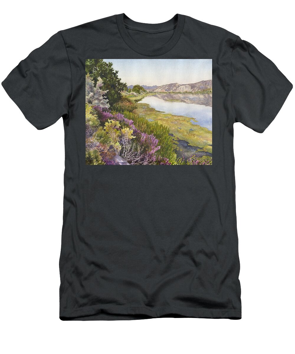 Oregon Trail Painting T-Shirt featuring the painting Along the Oregon Trail by Anne Gifford