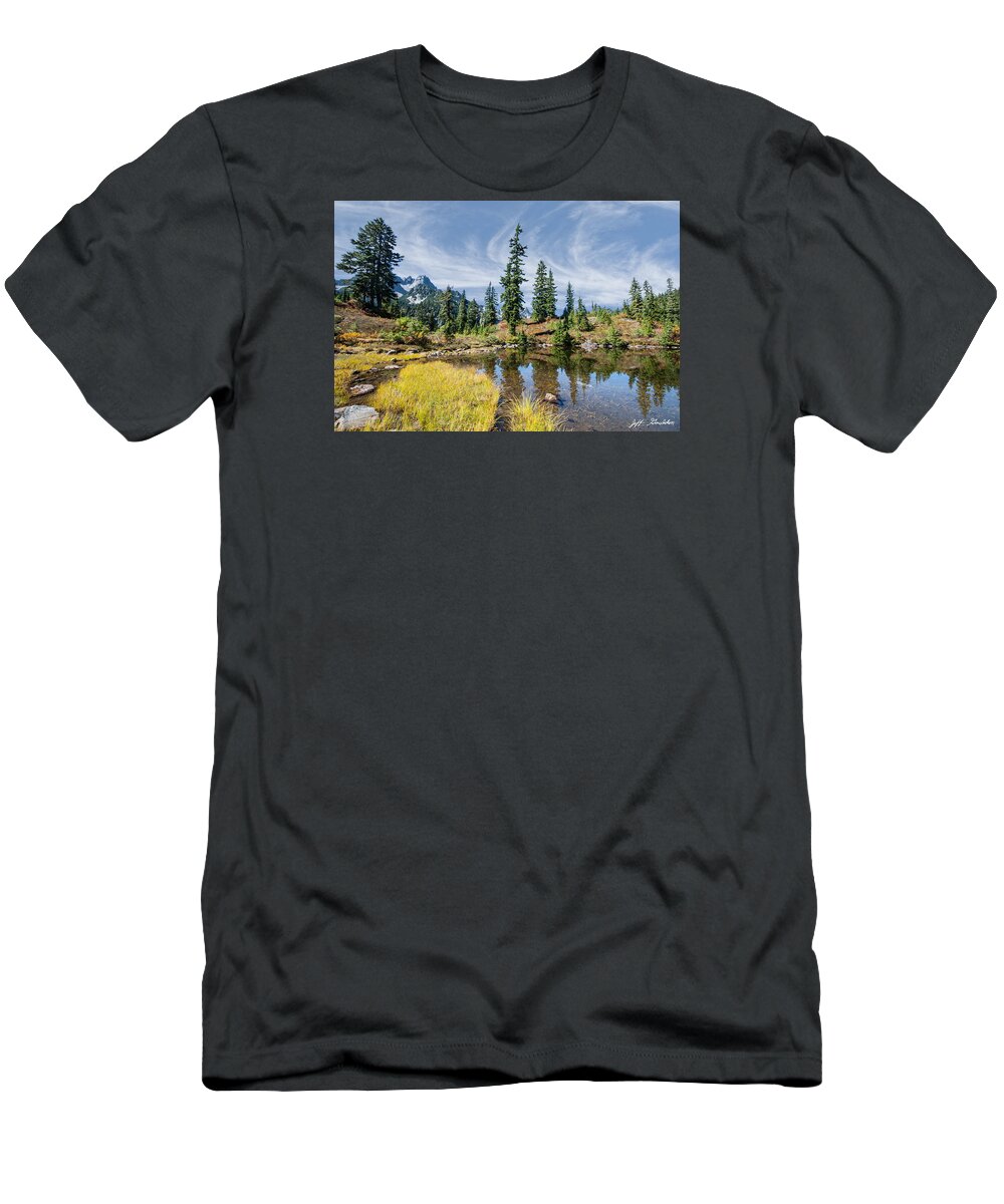 Alpine T-Shirt featuring the photograph Alpine Pond in the Fall by Jeff Goulden