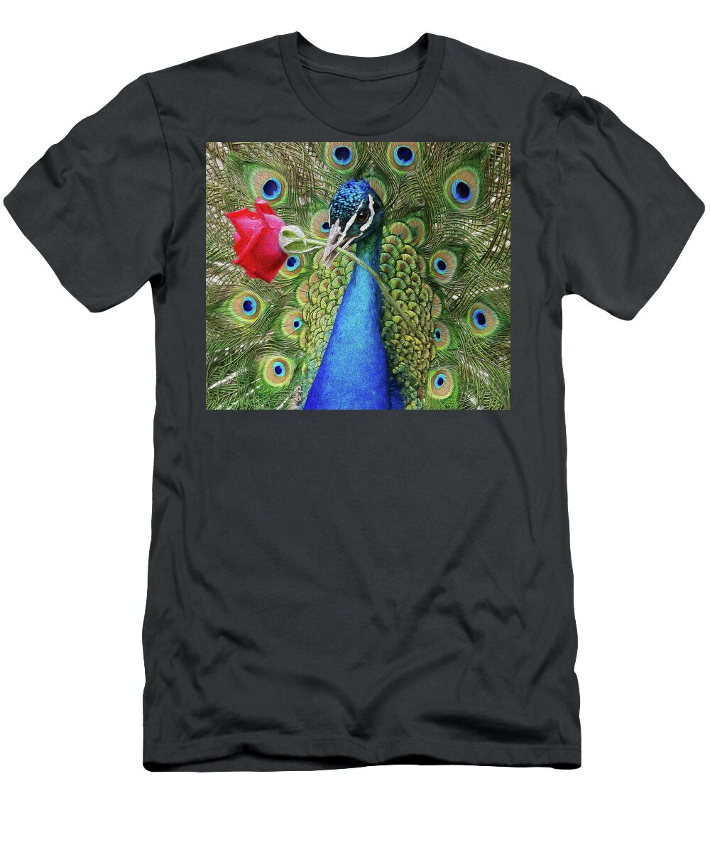 Peafowl T-Shirt featuring the photograph Amore by Art Cole