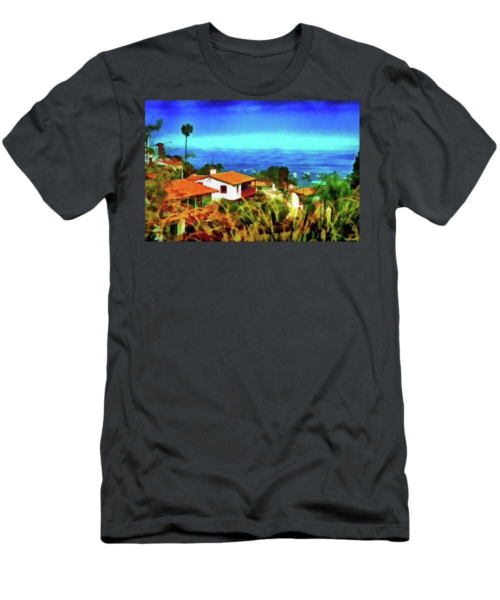 Ocean Photography T-Shirt featuring the mixed media An Ocean View by Joseph Hollingsworth