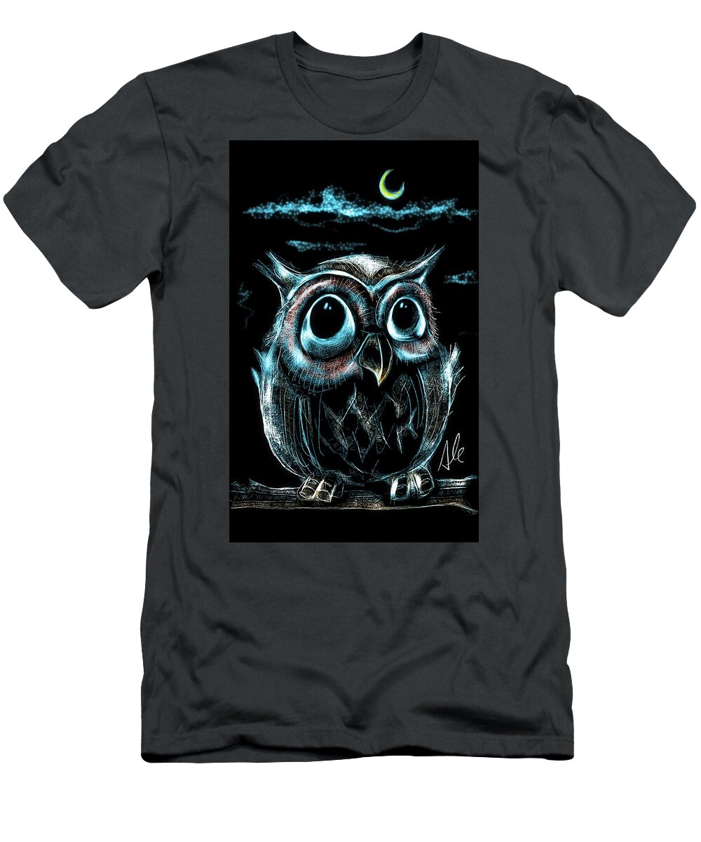 Owl T-Shirt featuring the drawing An owl friend by Alessandro Della Pietra