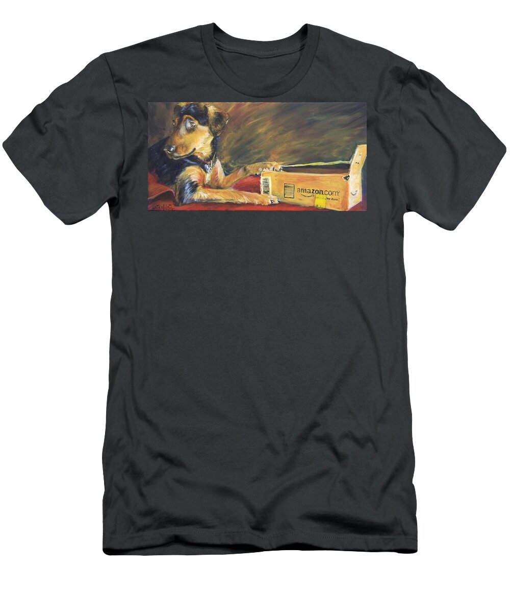 Dog T-Shirt featuring the painting And Youre Done by Nik Helbig