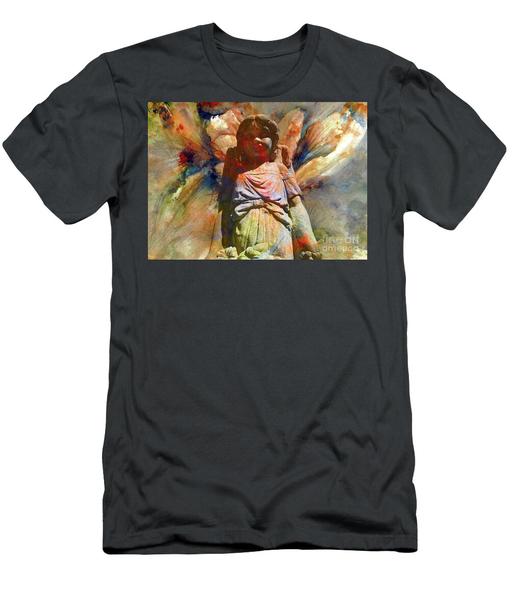 Guardian Angel T-Shirt featuring the painting Angel Blessing by Francelle Theriot