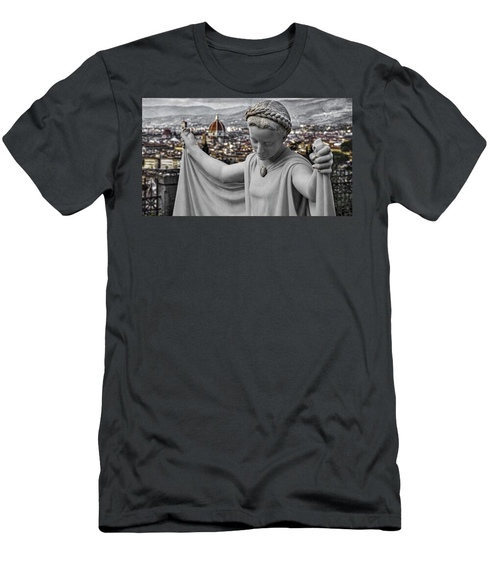 Florence T-Shirt featuring the photograph Angel of Florence by Sonny Marcyan