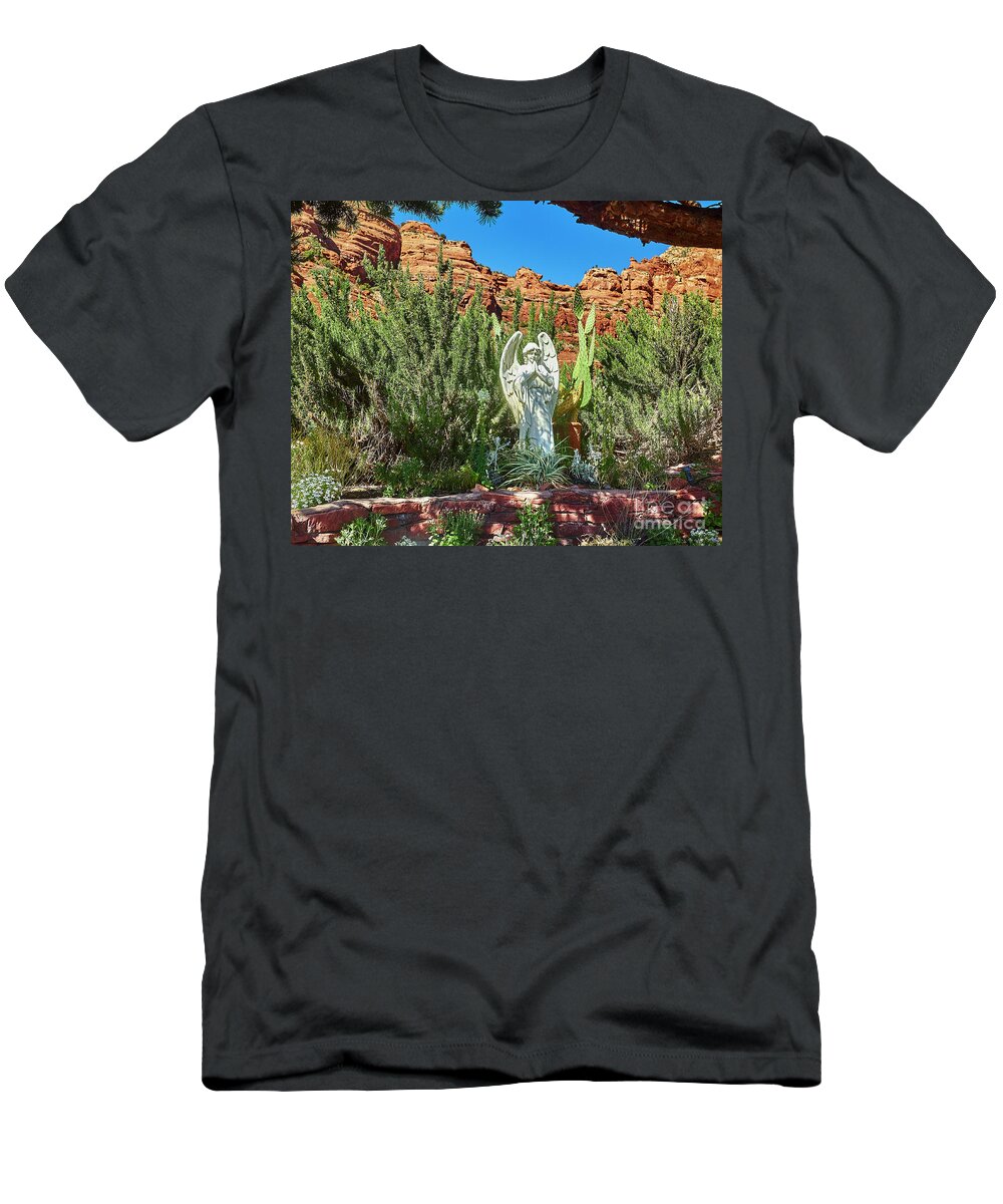 Angel T-Shirt featuring the photograph Angel of the Red Rocks by Steve Ondrus