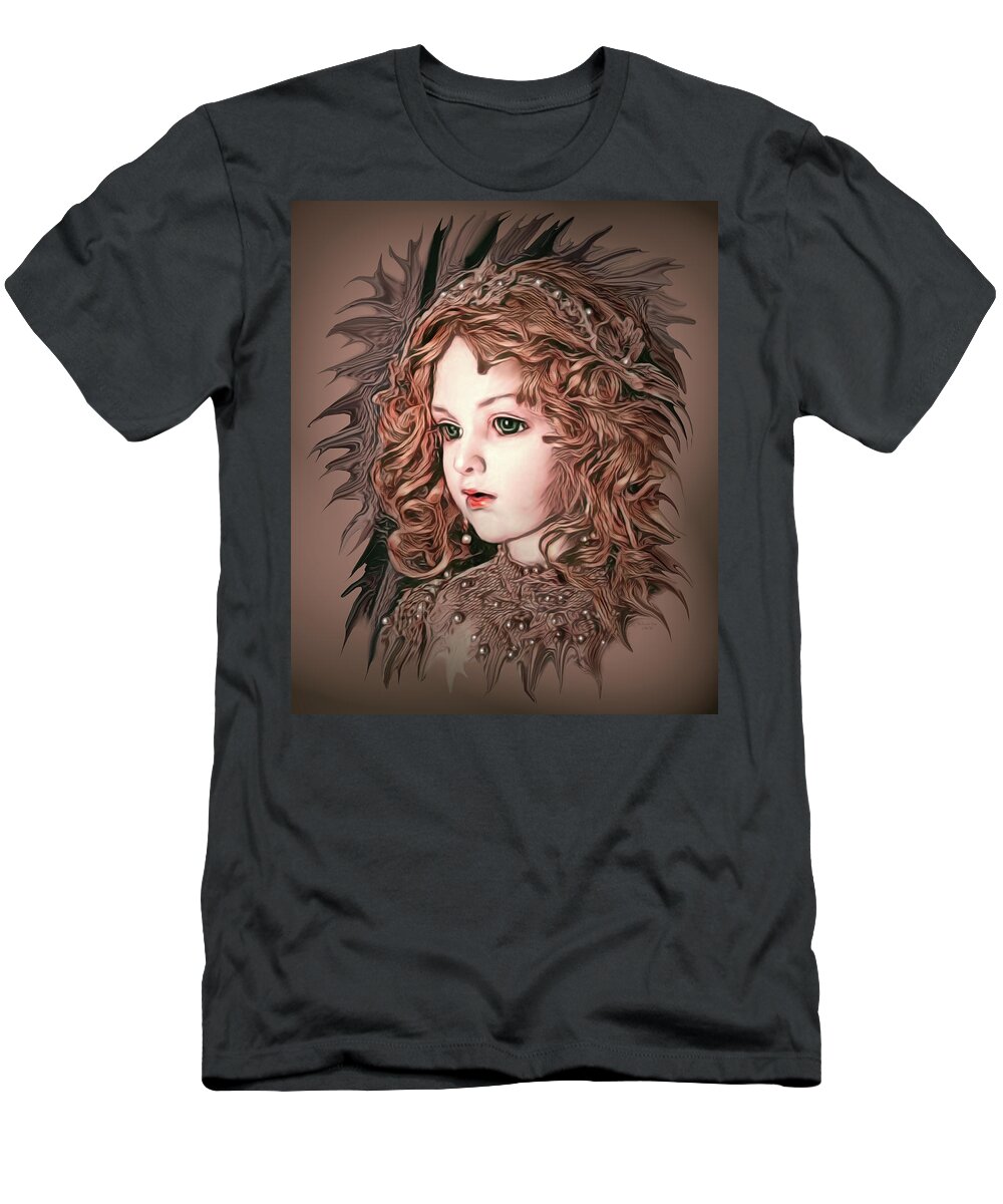 Digital Art T-Shirt featuring the digital art Angelic Doll by Artful Oasis