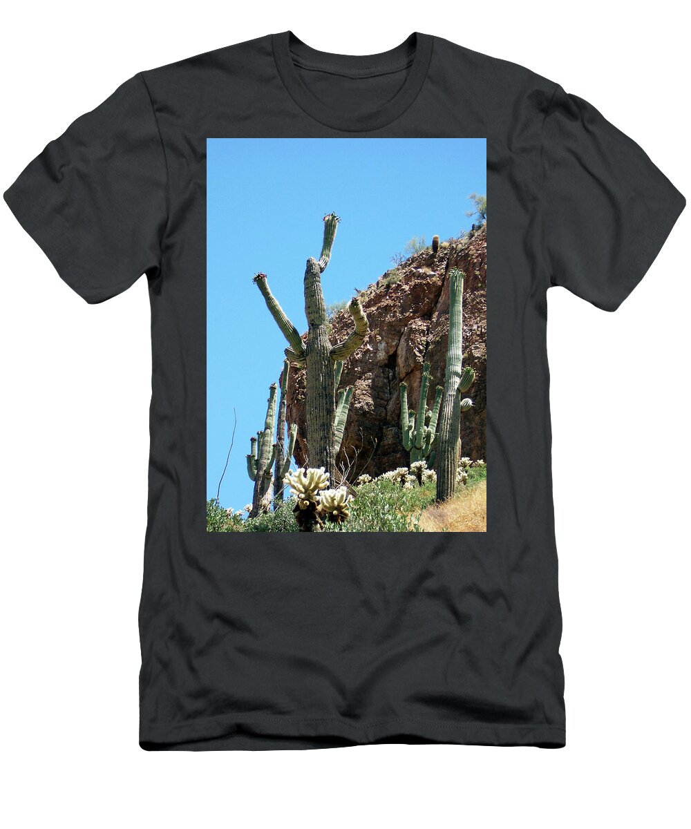 Cactus T-Shirt featuring the photograph Animated Southwest Cactus 1 by Ilia -