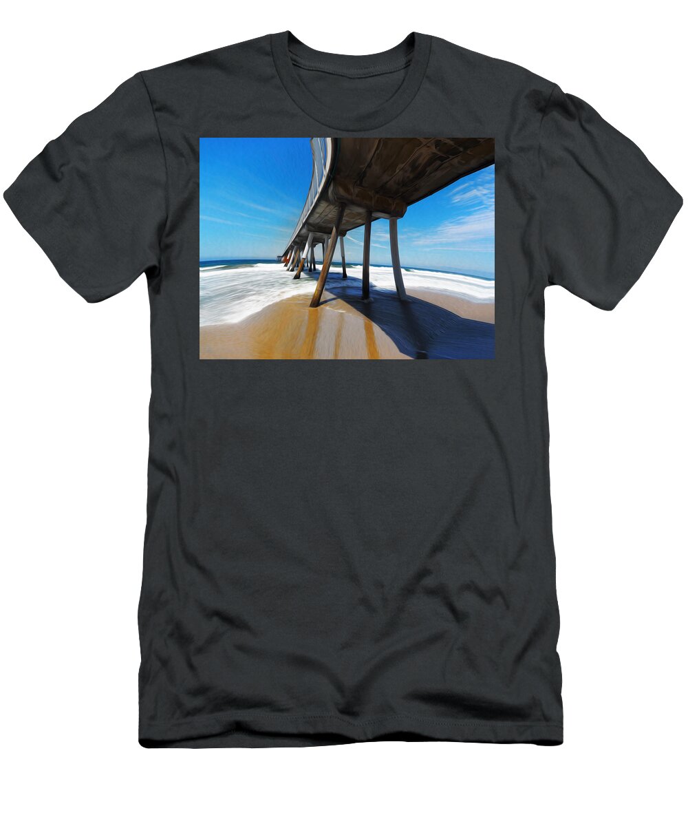Pier T-Shirt featuring the photograph Another Odd Day in Hermosa by Joe Schofield