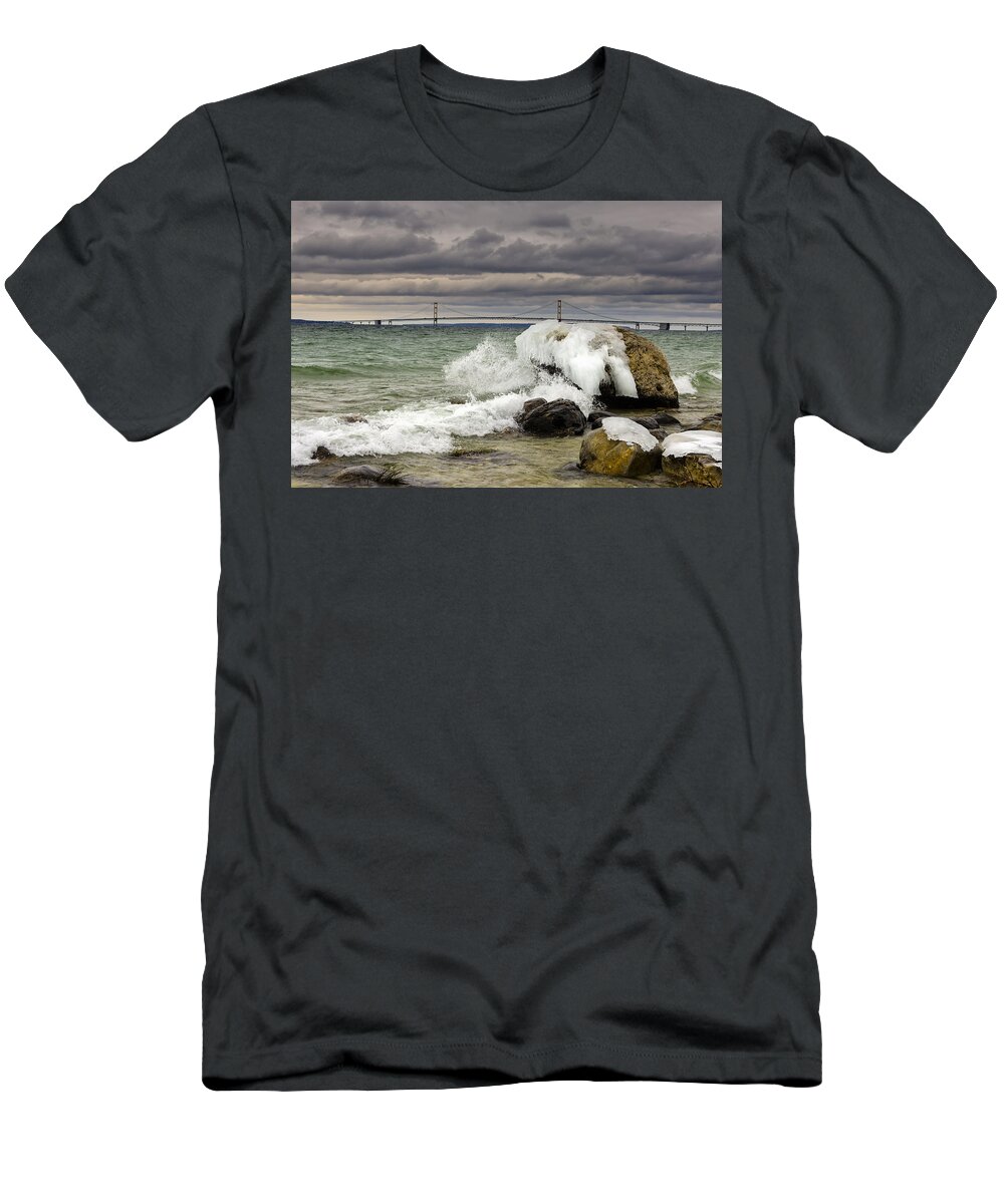  Mackinac Bridge T-Shirt featuring the photograph Another Point of View by Steve L'Italien