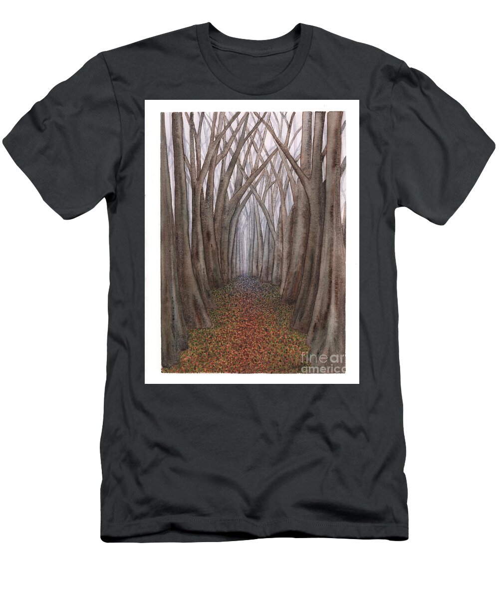 Forest T-Shirt featuring the painting Another Trip into the Woods by Hilda Wagner