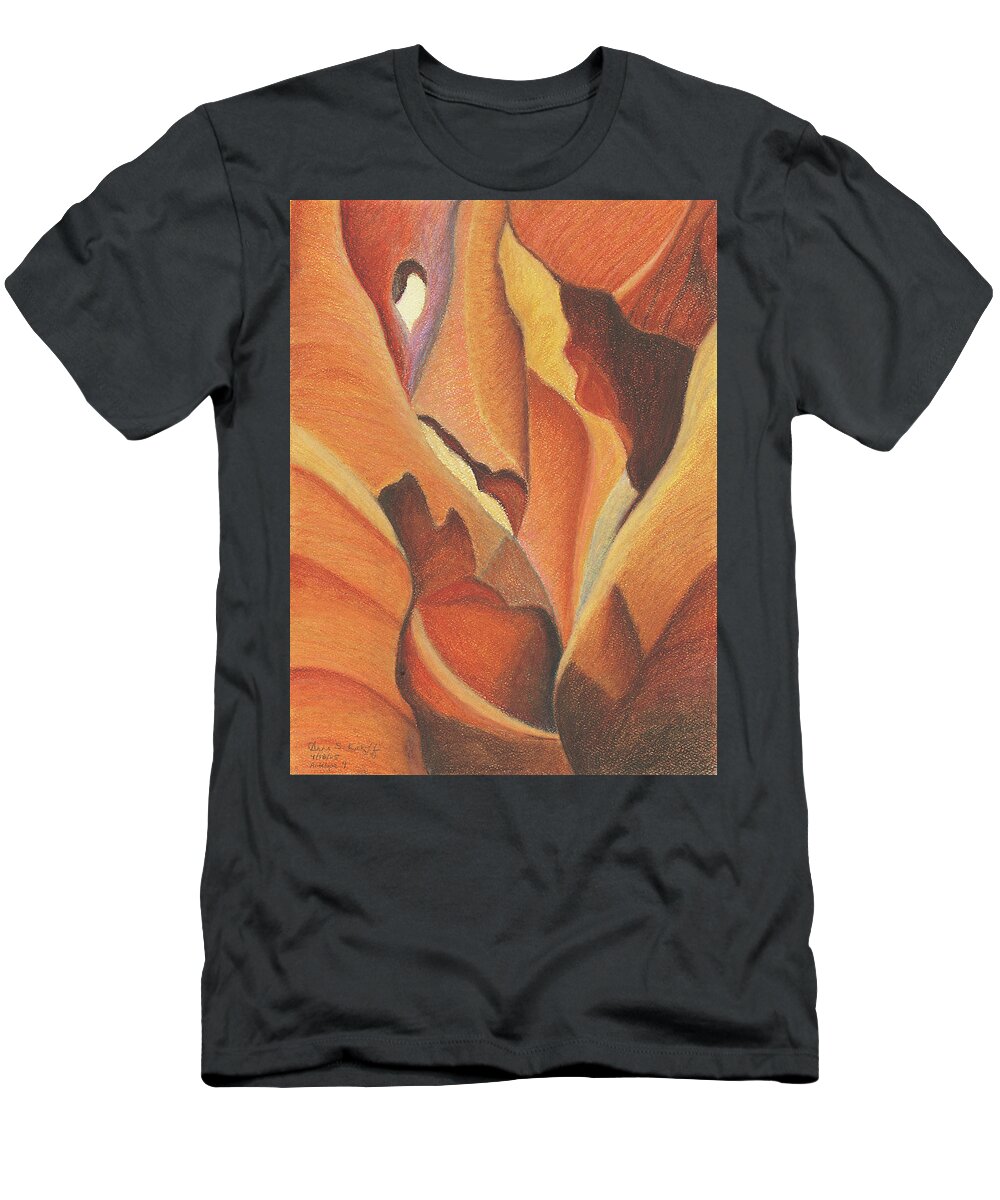 Antelope Canyon T-Shirt featuring the pastel Antelope Canyon 4 - For Gloria by Anne Katzeff